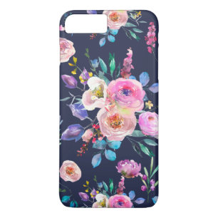 Blue & Colourful Flowers Bouquet Pattern Case-Mate iPhone Case