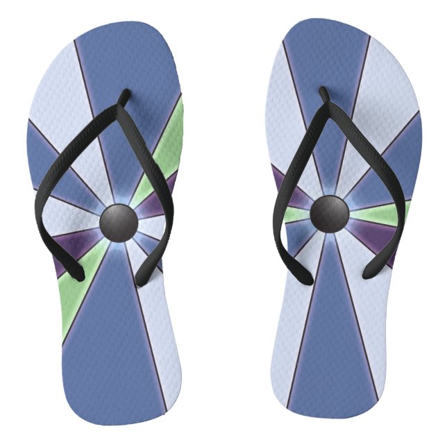Blue Colourful Graphical Jandals (Footbed)