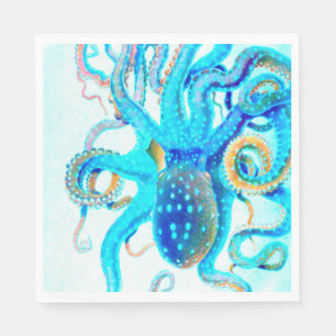 Blue colourful Octopus Napkin