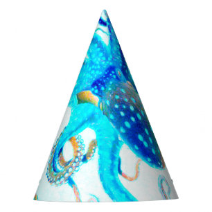 Blue colourful Octopus Party Hat