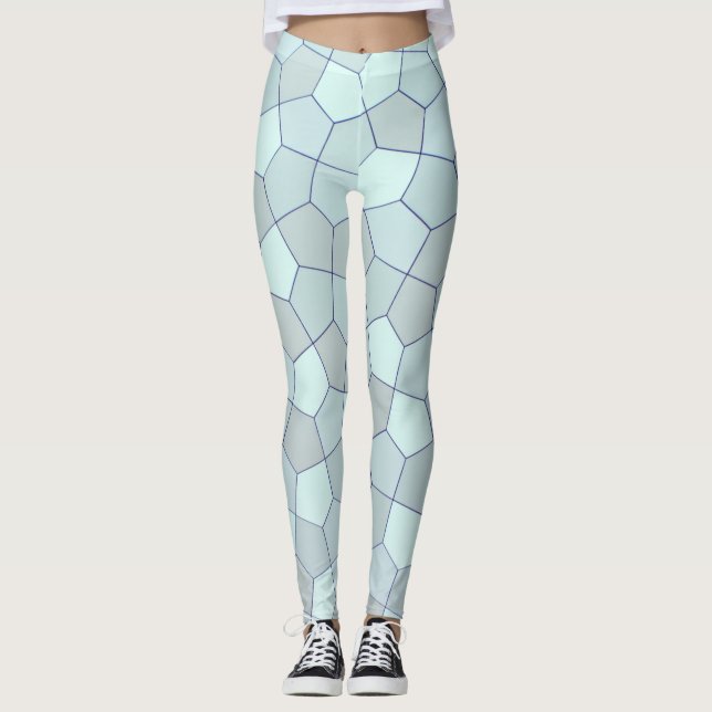Blue Colours Abstract Leggings (Front)