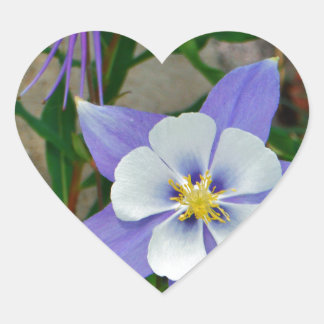 Blue columbine heart sticker