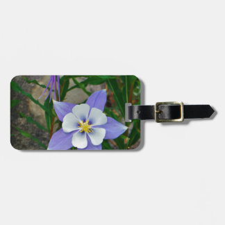 Blue columbine luggage tag