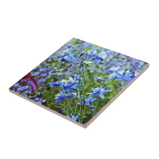 Blue Columbines - Flowers Tile