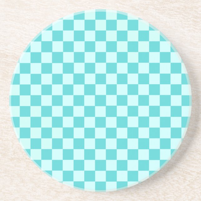 Blue Combination Classic Chequerboard by STaylor Coaster (Front)