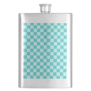 Blue Combination Classic Chequerboard by STaylor Hip Flask
