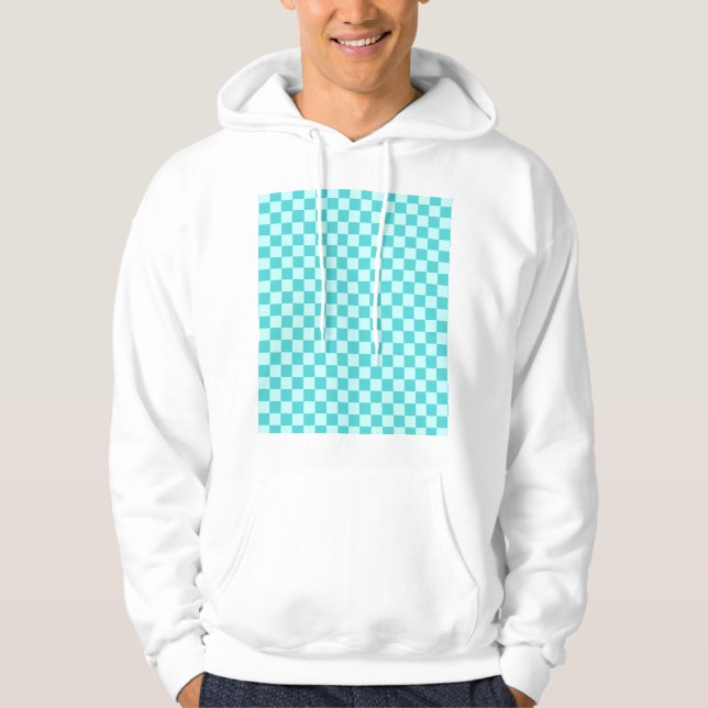 Blue Combination Classic Chequerboard by STaylor Hoodie (Front)