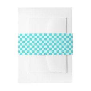 Blue Combination Classic Chequerboard by STaylor Invitation Belly Band