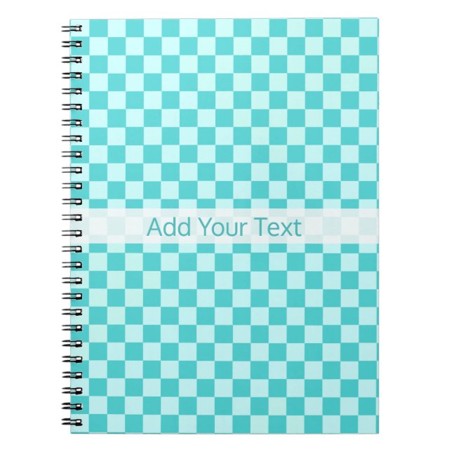 Blue Combination Classic Chequerboard by STaylor Spiral Notebook (Front)