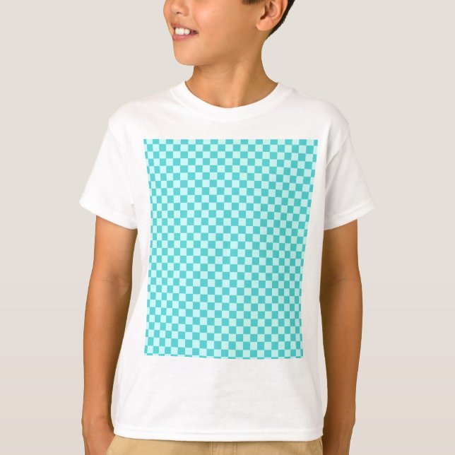 Blue Combination Classic Chequerboard by STaylor T-Shirt (Front)