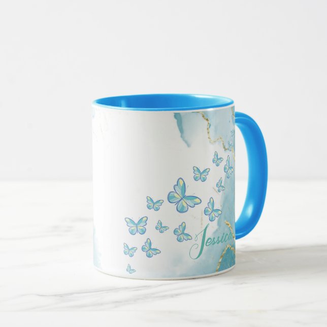 Blue Combo Marble Mug  (Front Right)
