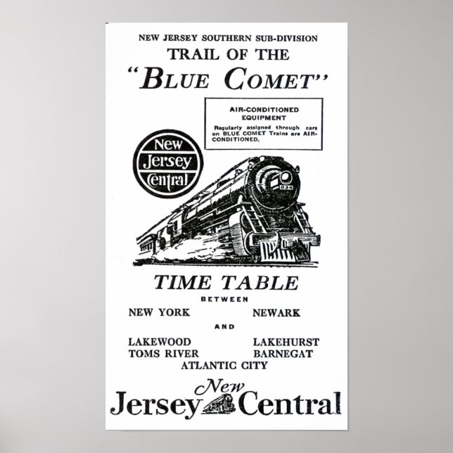 Blue Comet Train - Luxury coach Trains Poster (Front)