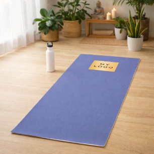 Blue company logo business studio yoga mat