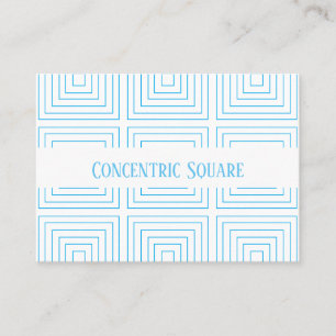 Blue Concentric Square Geometric Business Card