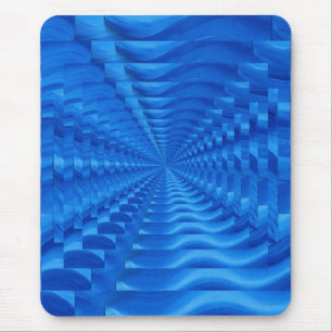 Blue Concentric Squares Mousepad