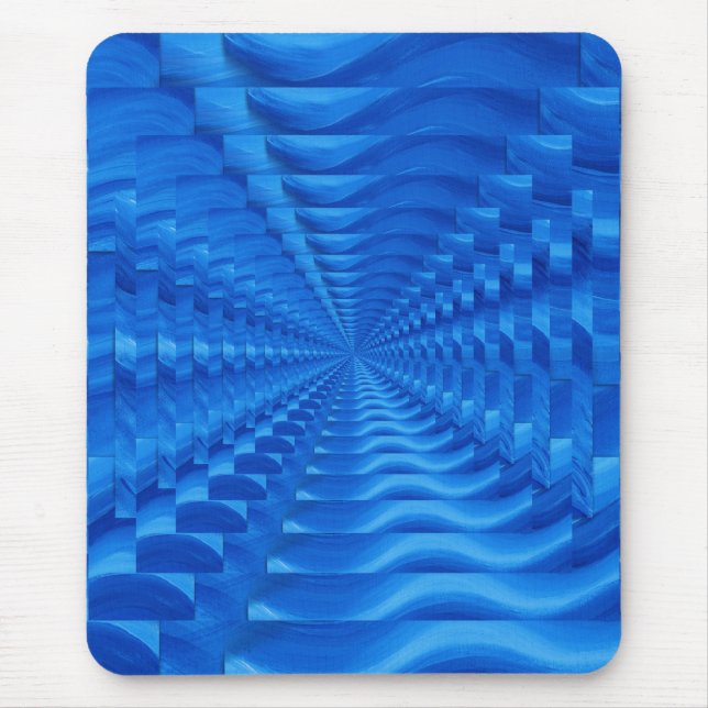 Blue Concentric Squares Mousepad (Front)