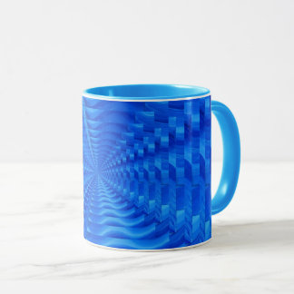 Blue Concentric Squares Mug