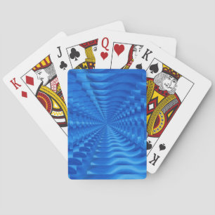 Blue Concentric Squares Playing Cards