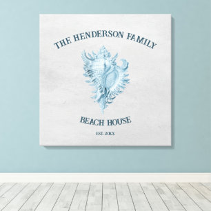 Blue Conch Shell Canvas Print