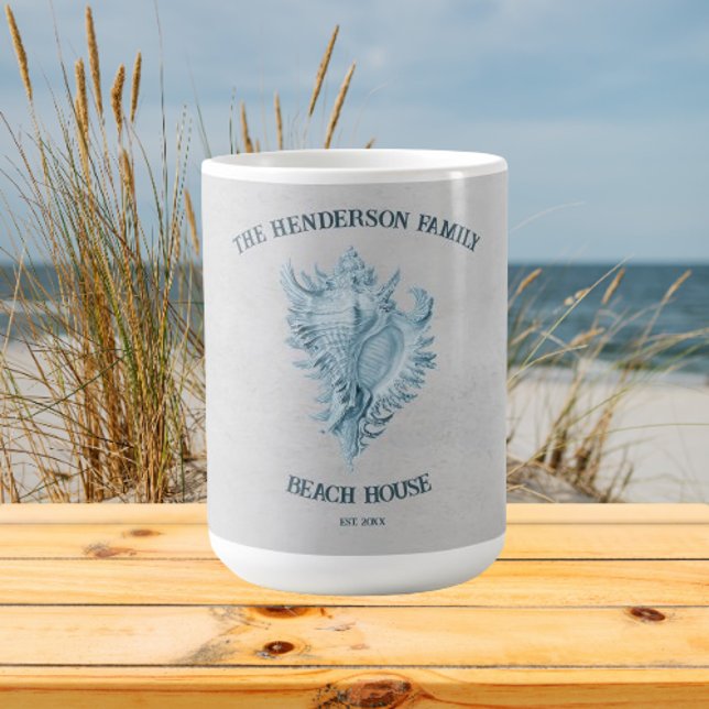 Blue Conch Shell Coffee Mug (Blue Conch Shell Personalized Coffee Mug)