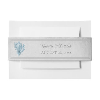 Blue Conch Shell Invitation Belly Band