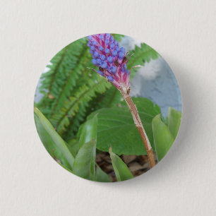 Blue Cone Bromeliad flower 6 Cm Round Badge