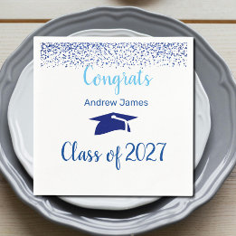 blue confetti 2027  graduation  -  Congrats  Napkin