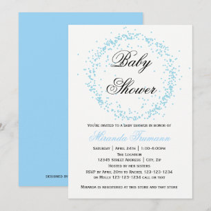 Blue Confetti - Baby Shower Invitation