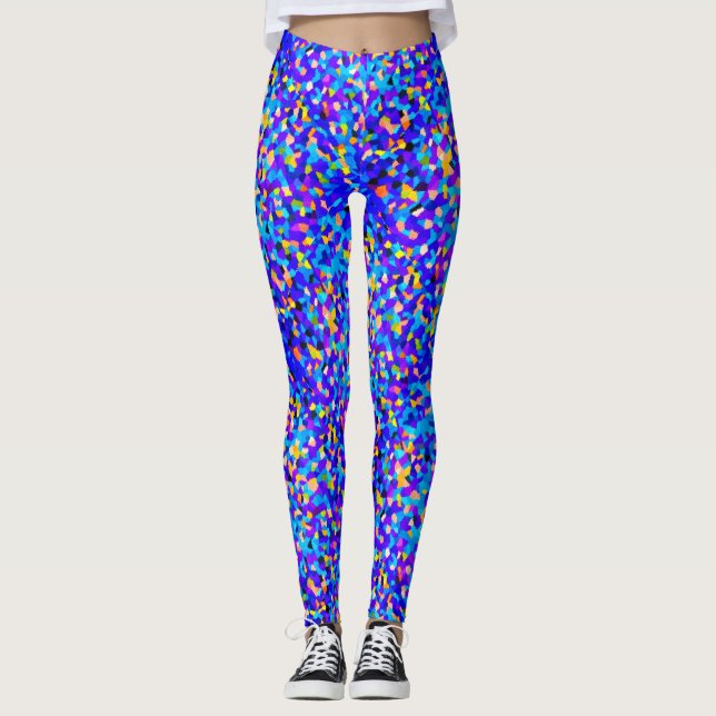 Blue Confetti Leggings (Front)