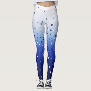 Blue Confetti Squares Leggings