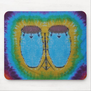 Blue Conga Drums Tie Dye Mouse Pad