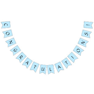 Blue Congratulations Bunting Flags