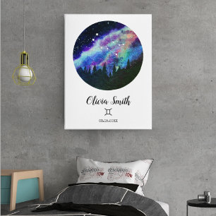 Blue Constellation Gemini Horoscope Sign Gift