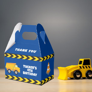 Blue Construction Dump Truck Boys Birthday Party Favour Box