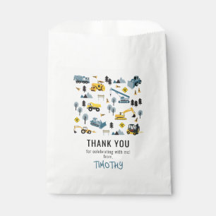Blue Construction Trucks & Site Birthday Party Favour Bags