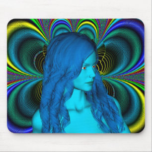 Blue Contemplation Mouse Pad