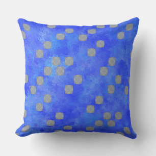Blue Contemporary Polka Dots Pattern Cushion