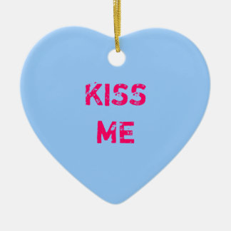 Blue Conversation Heart Photo Ornament