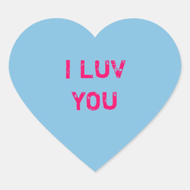 Blue Conversation Heart Sticker (Front)