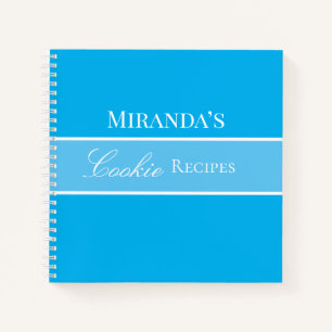 Blue Cookie Recipe Book Your Name Script Pretty