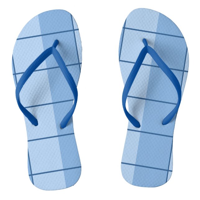 Blue Cool Geometric Pattern Jandals (Footbed)