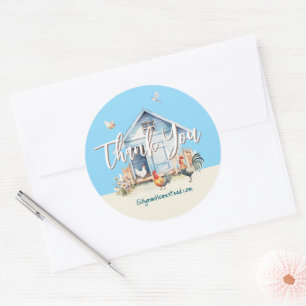 Blue Coop Thank You Shop Round Labels