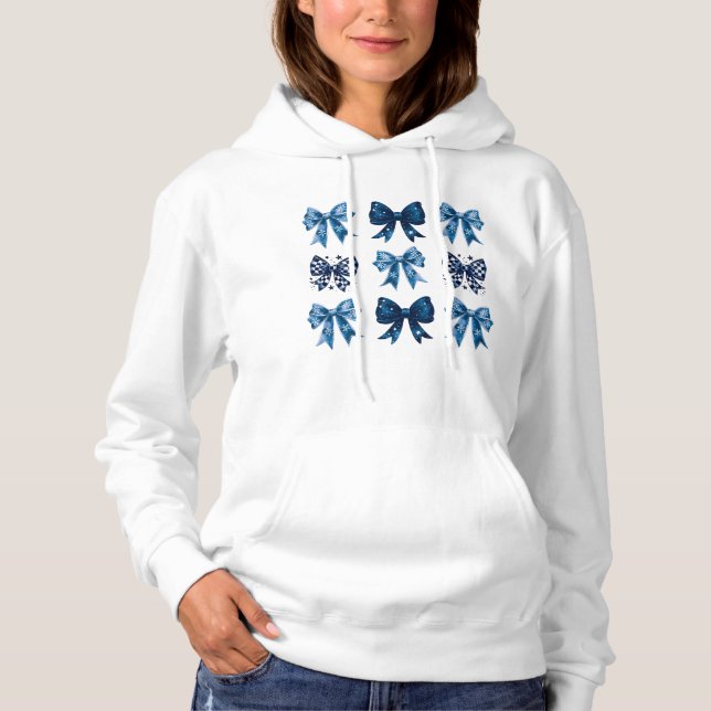 Blue Coquette Aesthetic  Hoodie (Front)