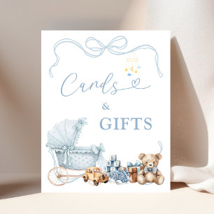 Blue Coquette Baby Carriage Cards and Gifts Poster