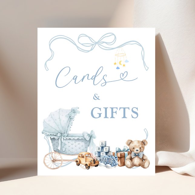 Blue Coquette Baby Carriage Cards and Gifts Poster (Creator Uploaded)
