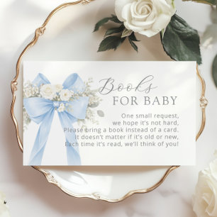 Blue Coquette Bow Books for baby Enclosure Card