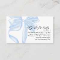 Blue Coquette Bow Books for Baby Enclosure Card