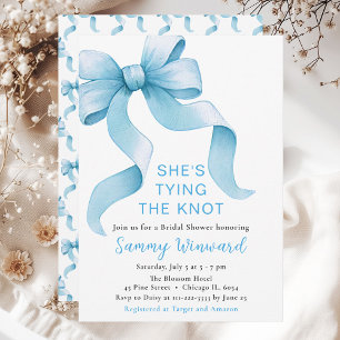 Blue Coquette Bow Bridal Shower Invitation