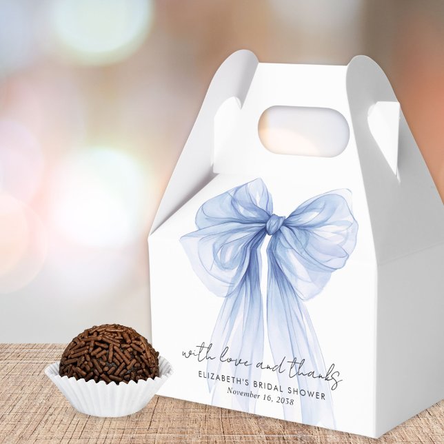 Blue Coquette Bow Bridal Shower Thank You Favour Box (Creator Uploaded)