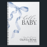 Blue Coquette Bow Girl Baby Gift My First Year Notebook<br><div class="desc">Elevate your baby shower with this Coquette Blue Bow Party Decor! This timeless design adds a touch of elegance and charm to any event, featuring a beautifully crafted bow adorned with delicate blue hues. This collection is sure to impress your guests and create lasting memories and perfect for adding some...</div>